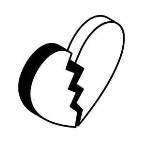 Broken, Heart, Shattered, Heartbreak, Divorce icon