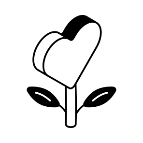 Heart, Flower, Valentine, Love, Passion icon