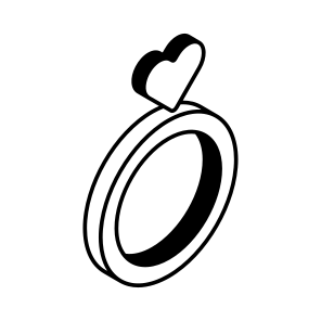 Heart, Ring, Valentine, Proposal, Engagement icon