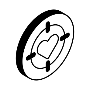 Love, Goal, Target, Aim, Heart icon