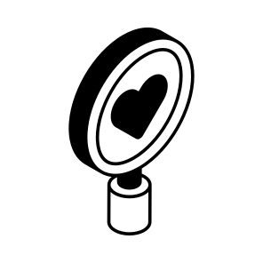 Love, Search, Finding, Magnifier, Loupe icon