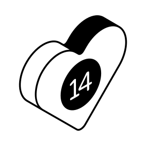 Valentine, Day, Th, February, Heart icon