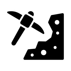 Mining, Extracting, Digging, Pickaxe, Mountain icon