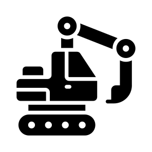 Excavator, Digger, Backhoe, Trencher, Vehicle icon