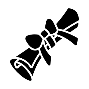 Degree, Diploma, Credential, Certificate, Achievement icon