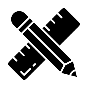 Drafting, Tools, Pencil, Ruler, Scale icon