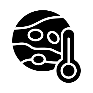 Planet Temperature, Surface Heat, Planet Climate, Heat Level, Space, icon