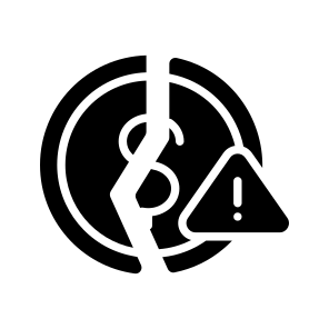 Dollar, Loss, Waste, Broken, Cracked icon