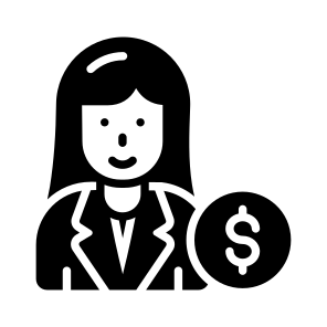 Investor, Financier, Rich, Female, Money icon