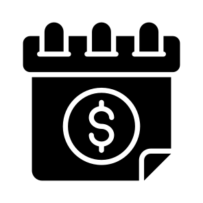Plan, Schedule, Reminder, Calendar, Money icon