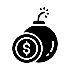 Risk, Threat, Bomb, Money, Explosive icon