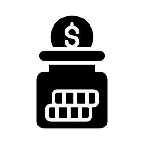 Savings, Jar, Coins, Money, Cash icon