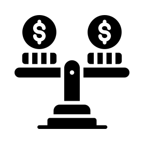 Stability, Balance, Comparison, Monetary, Economic icon
