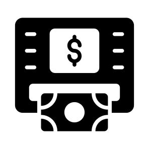 Withdrawal, Transaction, Money, Machine, Banking icon