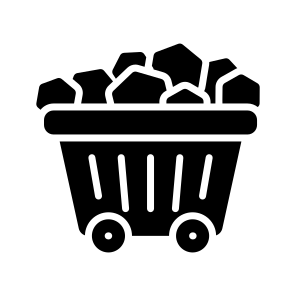 Mine Cart, Coal Cart, Ore Cart, Mine Trolley, Mining Wagon, icon