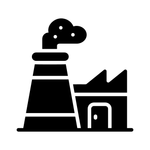 Factory, Industry, Mill, Manufacturing, Production,,, icon