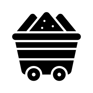 Mine Cart, Ore Cart, Mine Trolley, Mining Wagon, Mine Tram icon