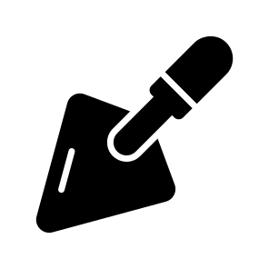 Trowel, Masonry, Tool, Plastering, Finishing icon