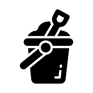 Sand, Bucket, Pail, Toys, Beach icon