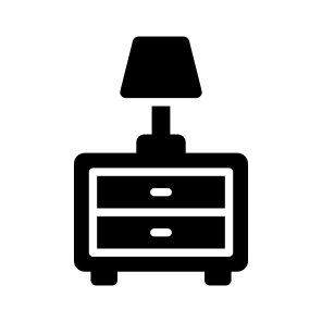 Bedside, Sideboard, Lamp, Lampshade, Decor icon
