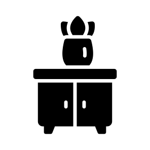 Decor, Decoration, Table, Wooden, Furniture icon