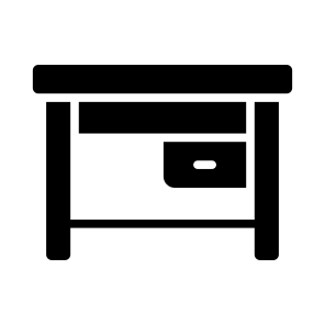 Office, Table, Drawer, Desk, Wooden icon