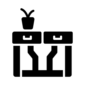 Table, Console, Drawer, Storage, Vase icon