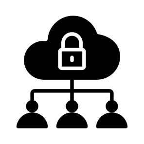 Users, Cloud, Storage, Lock, Privacy icon