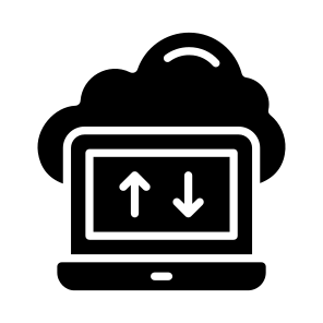 Data, Cloud, Laptop, Online, Digital icon