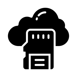 Data, Cloud, Memory, Chip, Card icon