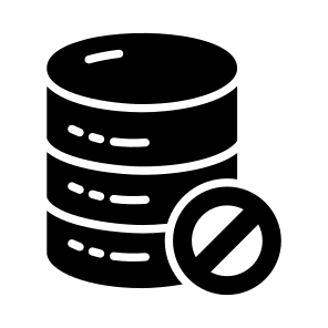 Data, Database, Db, Block, Ban icon