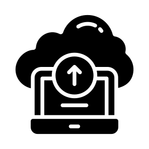 Data, Laptop, Upload, Export, Online icon