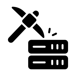 Data, Server, Datacenter, Mining, Pickaxe icon