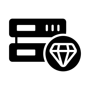 Data, Server, Premium, Diamond, Datacenter icon