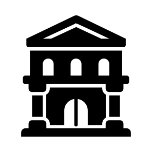 Bank, Columns, Institute, Property, Estate icon