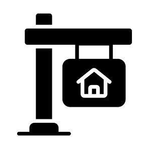 Board, Signboard, Hanging, Home, House icon