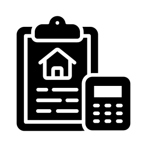 Budget, Calculator, Document, Paper, Home icon