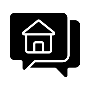 Chat, Message, Communication, Home, House icon