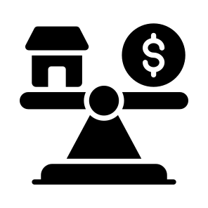 Comparison, Money, Price, Home, House icon