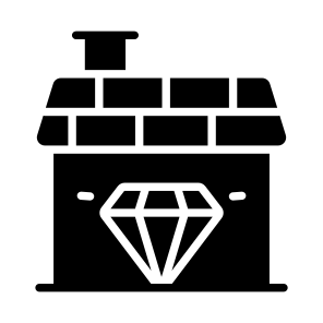 Diamond, Asset, Home, House, Residence icon