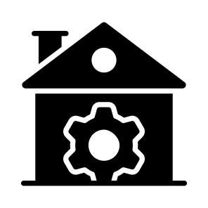 Maintenance, Management, Cogwheel, Home, House icon