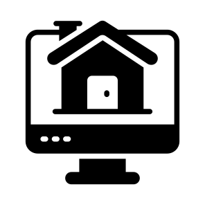 Online, Monitor, Home, House, Residence icon