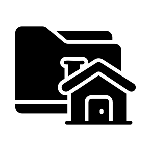Record, File, Folder, Home, House icon