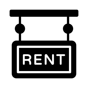 Rent, Board, Sign, Signboard, Signage icon