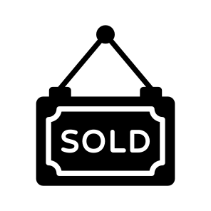 Sold, Board, Sign, Signboard, Signage icon