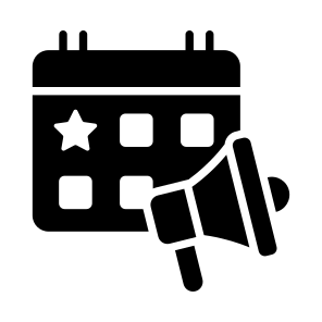 Event Announcement, Marketing, Megaphone, Planner, Event Management icon