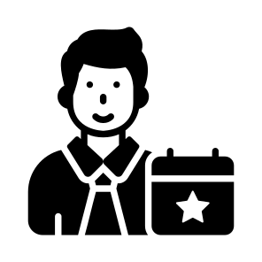 Event Planner, Event Coordinator, Event Manager, Celebration Head, Party Organizer icon