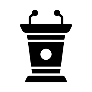 Rostrum, Speaker Podium, Stage Rostrum, Event Lectern, Wooden Stand icon