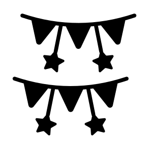 Buntings, Garlands, Decoration, Ornament, Party icon