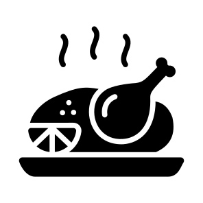 Chicken, Roasted, Turkey, Meat, Cuisine icon